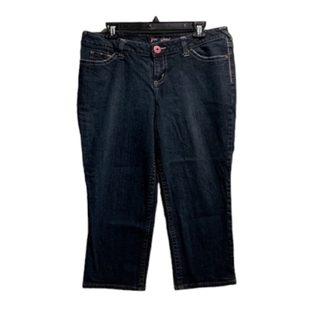 Women's Guess Jeans Dark Denim Blue Cropped Capri Jeans Size 34 EUC #0693